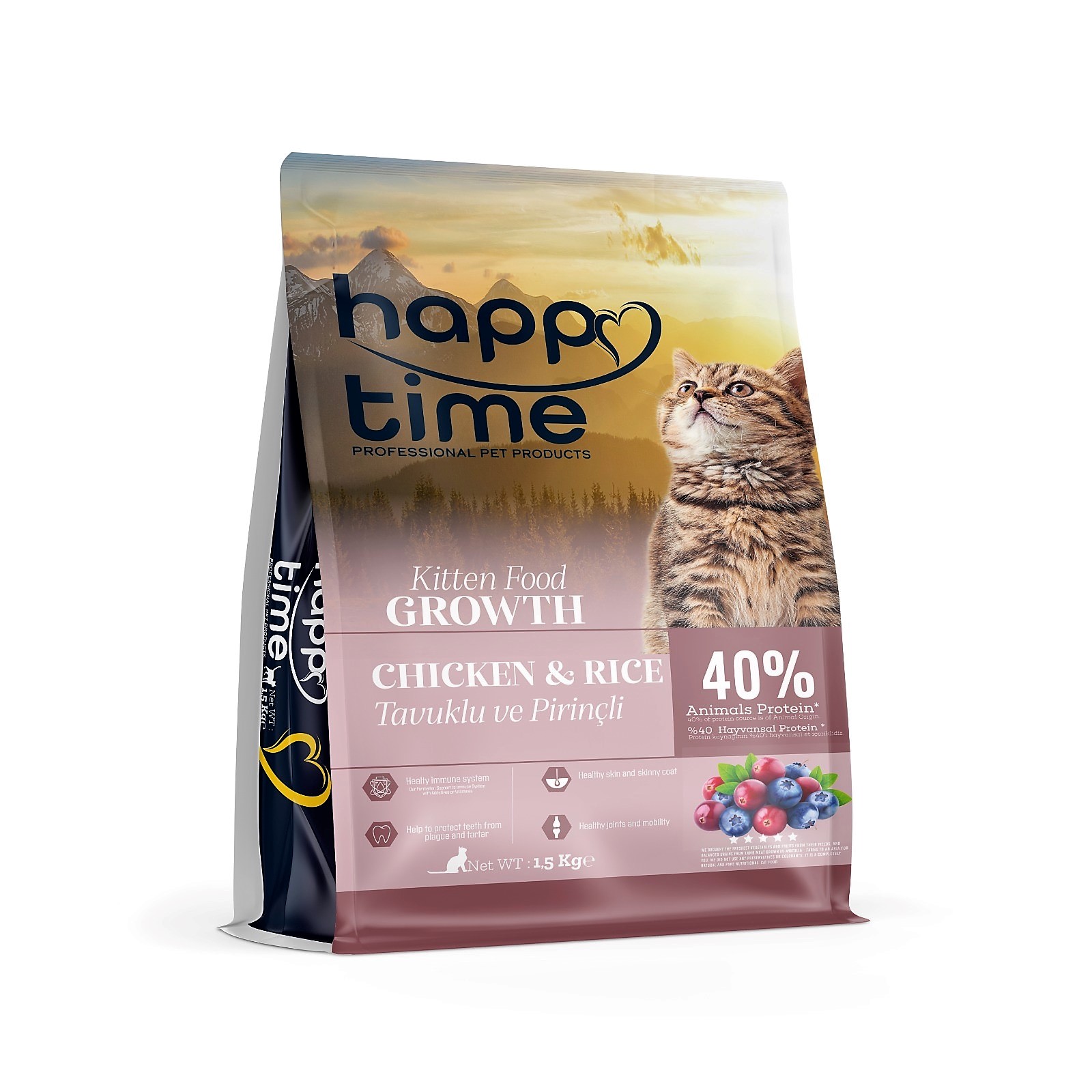 HAPPY TİME TAVUKLU YAVRU KEDİ MAMASI 1.5 KG